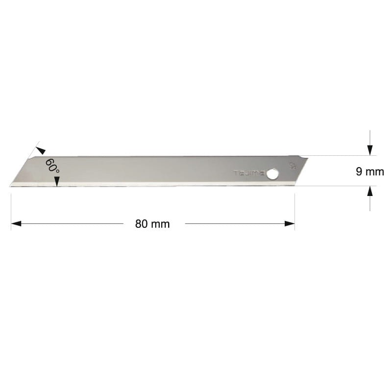 Dementions of solid blades for Tajima 9 mm blade for LeanFoam inserts