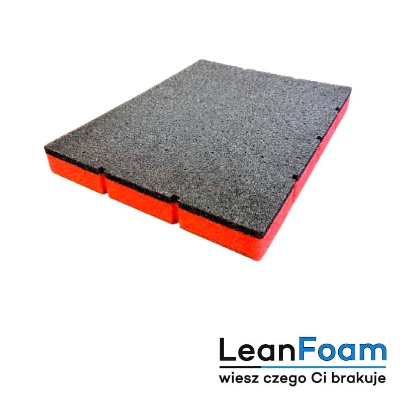 LeanFoam foam graphite-red DIY 5s for Milwaukee Packout with drawers
