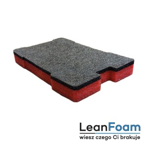 Graphite-red LeanFoam foam DIY for Milwaukee Packout organiser